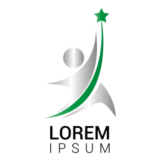 Abstract Human with a Star Logo PNG Vector