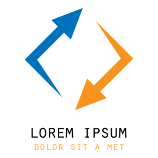 Blue and Orange Arrow Shape Logo PNG Vector