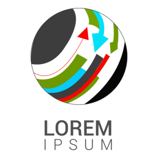 Colorful Arrow at World Logo PNG Vector