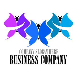Colorful Butterflies Logo PNG Vector