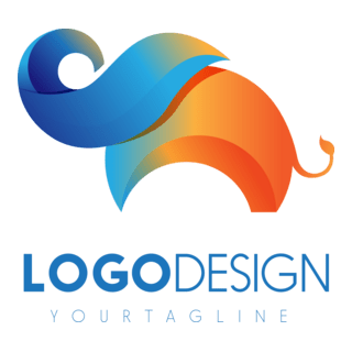 Colorful Elephant Logo PNG Vector