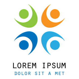 Colorful Happy People Logo PNG Vector