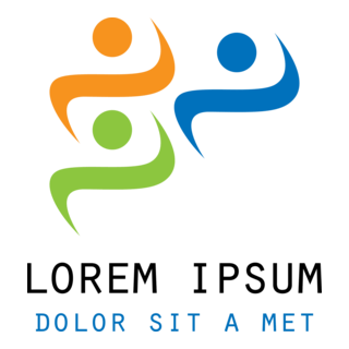 Colorful Happy People Silhouette Logo PNG Vector