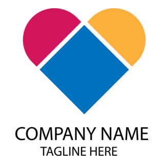 Colorful Heart Logo PNG Vector