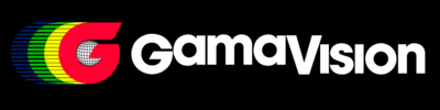 Gamavision antiguo fondo negro horizontal Logo PNG Vector