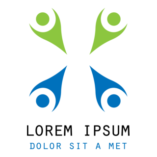 Happy Colorful People Silhouette Logo PNG Vector