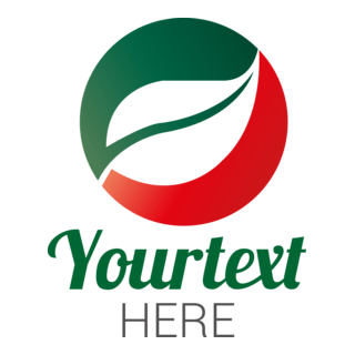 Leaf in the Circle Logo PNG Vector