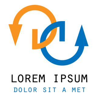 Orange and Blue Arrow Shape Logo PNG Vector