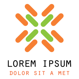 Orange and Green Color Abstract Shape Logo PNG Vector