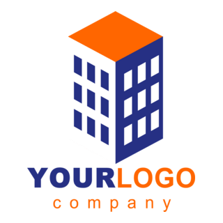 Orange Building Logo PNG Vector