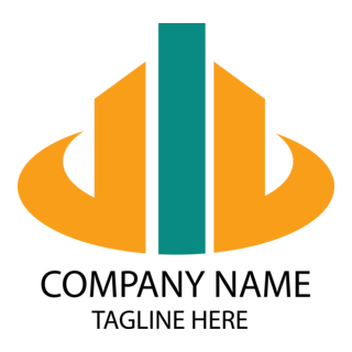 Orange Building Logo PNG Vector