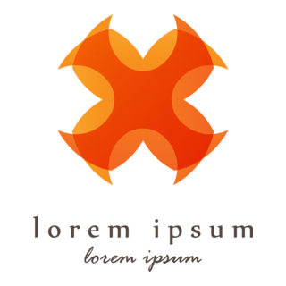 Orange Cross Shape Logo PNG Vector