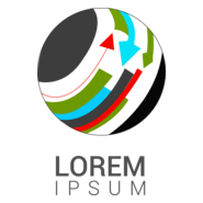 Colorful Arrow at World Logo PNG Vector