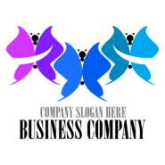 Colorful Butterflies Logo PNG Vector