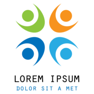 Colorful Happy People Logo PNG Vector