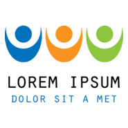 Colorful Happy People Logo PNG Vector