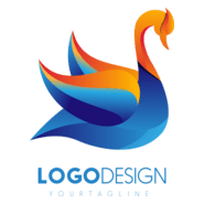 Colorful Swan Logo PNG Vector