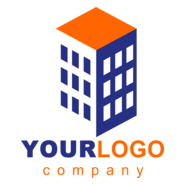 Orange Building Logo PNG Vector