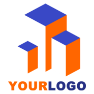 Orange Building Logo PNG Vector