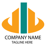 Orange Building Logo PNG Vector