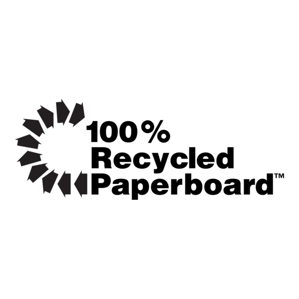100% Recycled Paperboard Logo PNG Vector