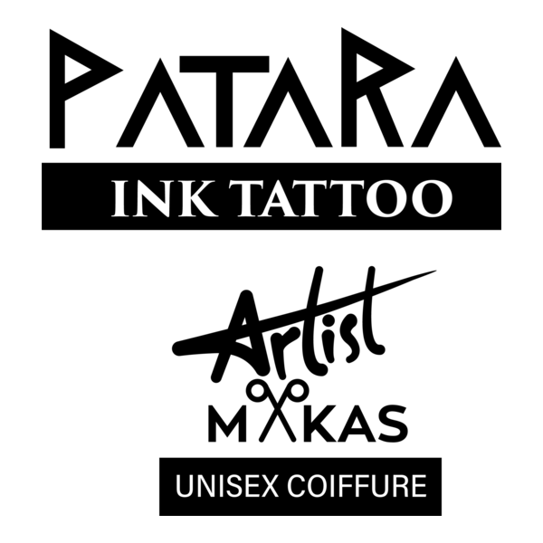 Artist Makas Coiffure and Patara Ink Tattoo Logo PNG Vector