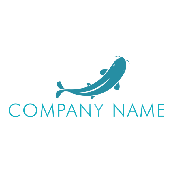 Blue Fish Logo PNG Vector