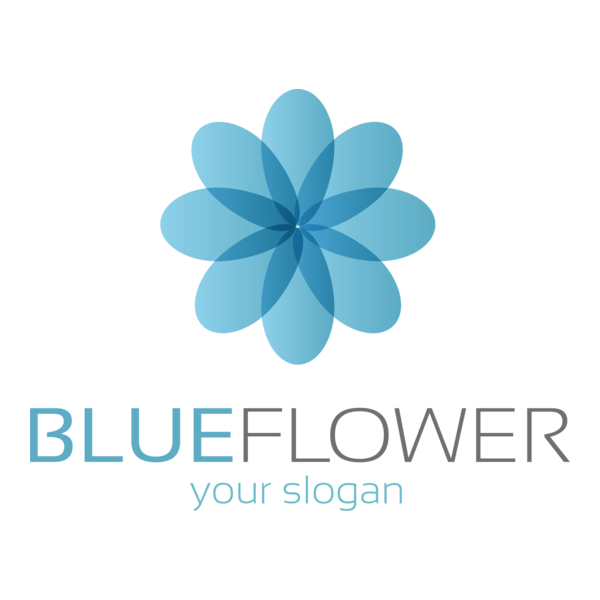 Blue Flower Logo PNG Vector