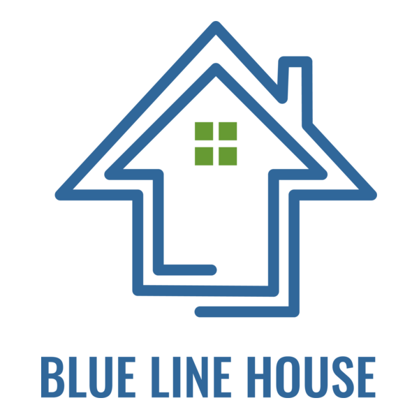 Blue Line House Logo PNG Vector