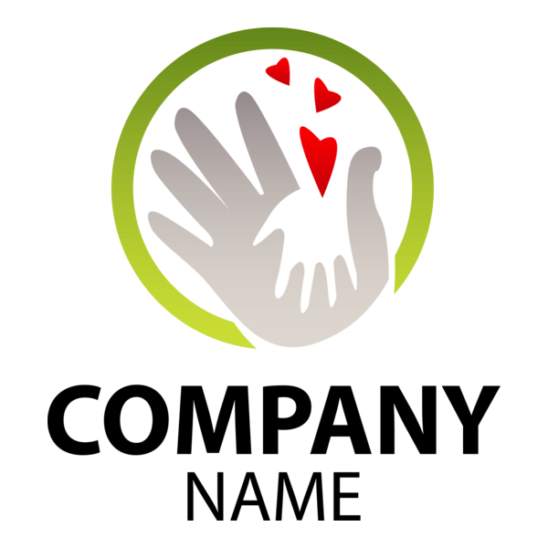 Child and Human Hand Silhouette Logo PNG Vector