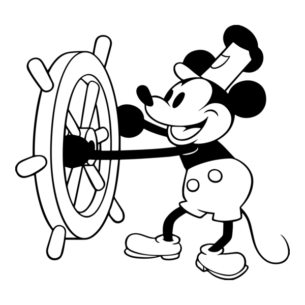 Classic Mickey Driving Boat Logo PNG Vector