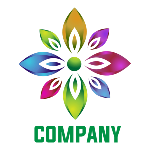 Colorful Flower Garden Logo PNG Vector