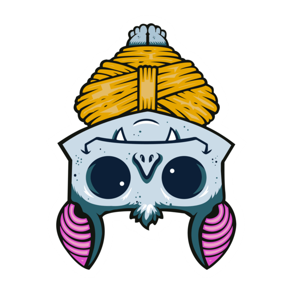 Cute Bat Cartoon Logo PNG Vector