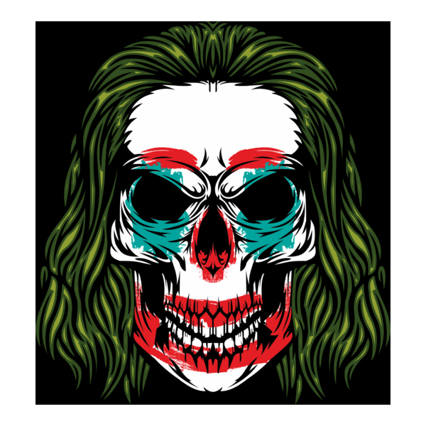 Evil Joker Clown Skull Logo PNG Vector
