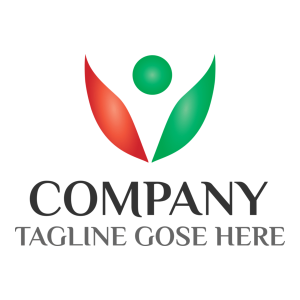 Green and Red Human Silhouette Logo PNG Vector