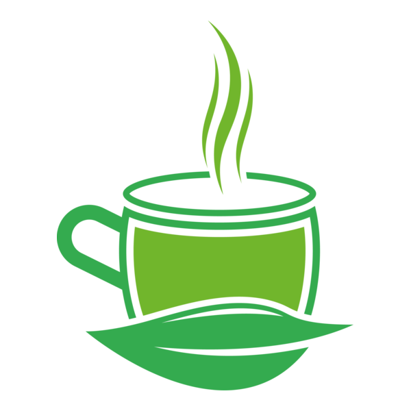 Green Cup of Tea Logo PNG Vector