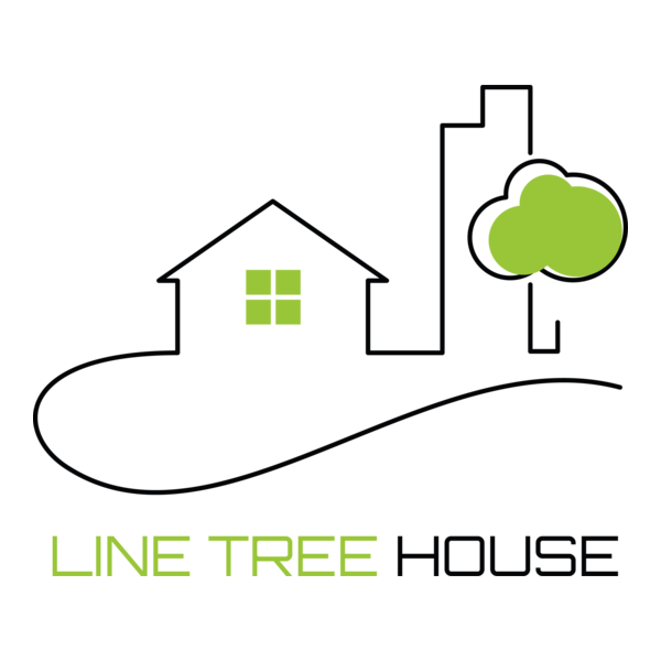 Line Tree House Logo PNG Vector