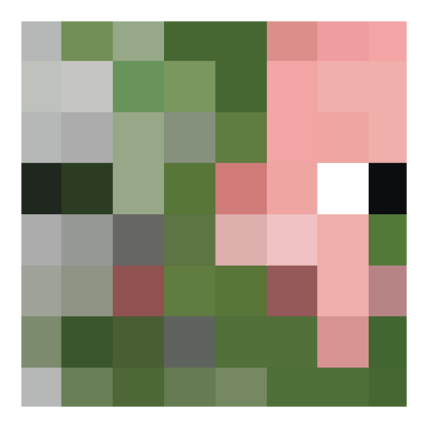 Minecraft Zombie pigman head Logo PNG Vector
