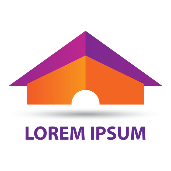 Orange and Purple House Logo PNG Vector