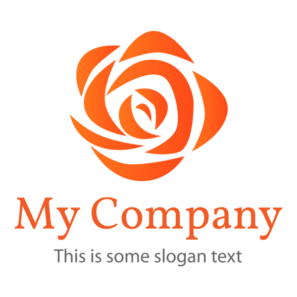 Orange Rose Logo PNG Vector