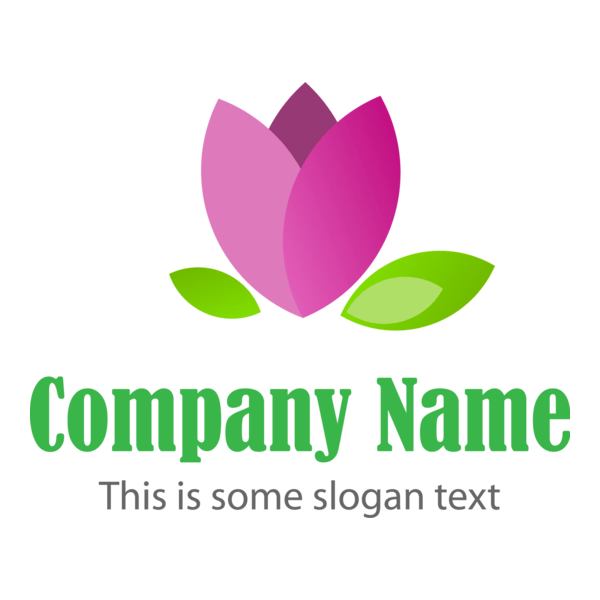 Pink Rose Logo PNG Vector