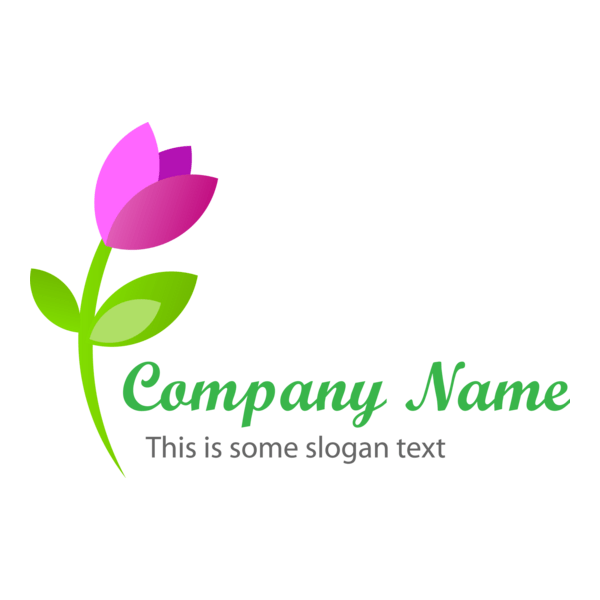 Pink Rose Logo PNG Vector