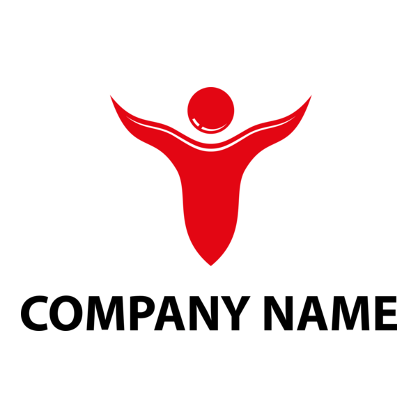 Red Happy Man Logo PNG Vector