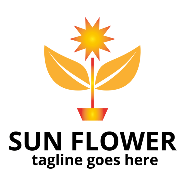 Sun Flower Logo PNG Vector