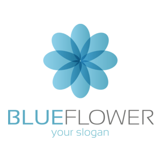 Blue Flower Logo PNG Vector