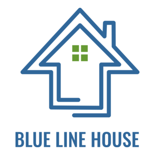 Blue Line House Logo PNG Vector