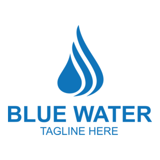 Blue Water Logo PNG Vector
