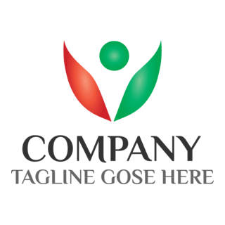 Green and Red Human Silhouette Logo PNG Vector