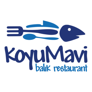 Koyu Mavi Balık Restaurant Logo PNG Vector