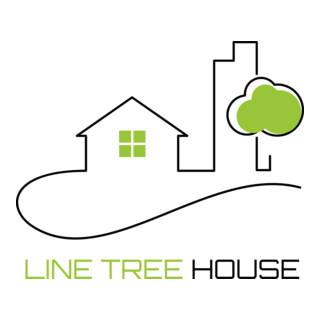 Line Tree House Logo PNG Vector